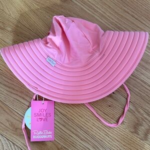 Ruffle Butts Pink Wide-Brim Sun Hat for Kids